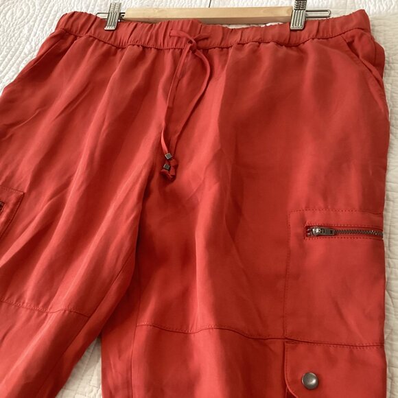 Banana Republic orange Cargo Jogger Pants Size L 100% Tencel Lyocell - Picture 13 of 13